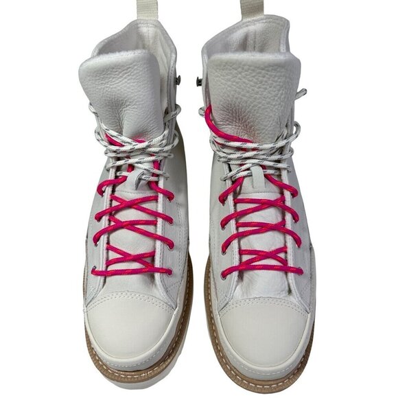 Converse Chuck Taylor All Star Shoes Womens Size 10 White Leather High Top Boots - Picture 4 of 16